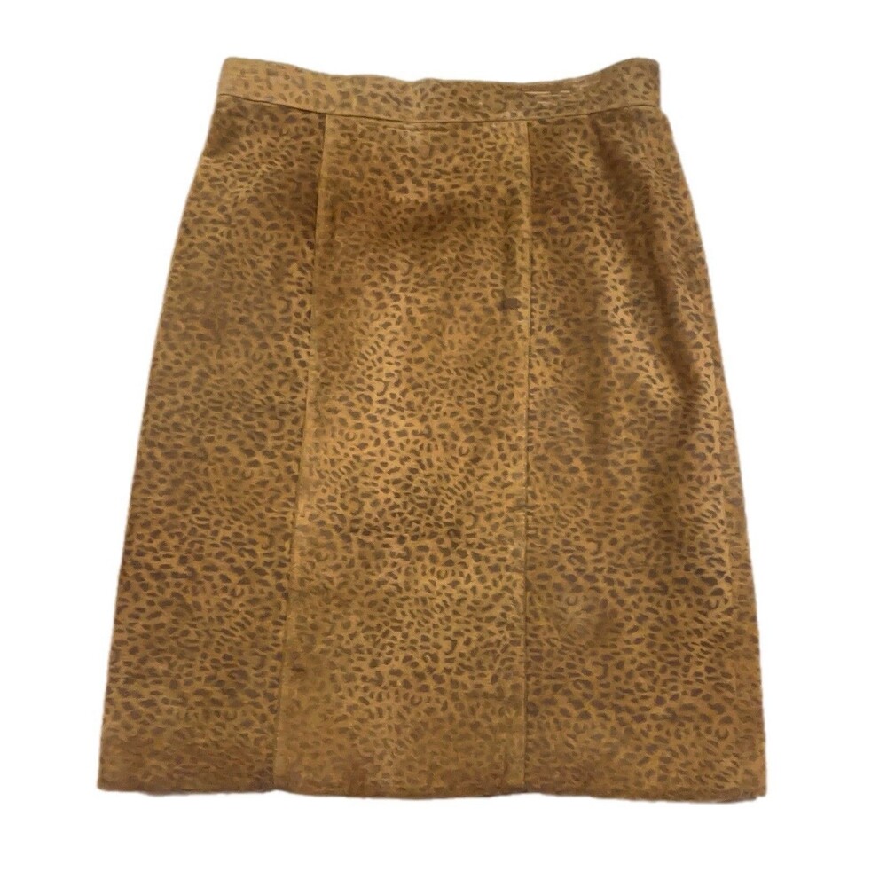 vintage Verducci leopard print suede pencil skirt Size 12